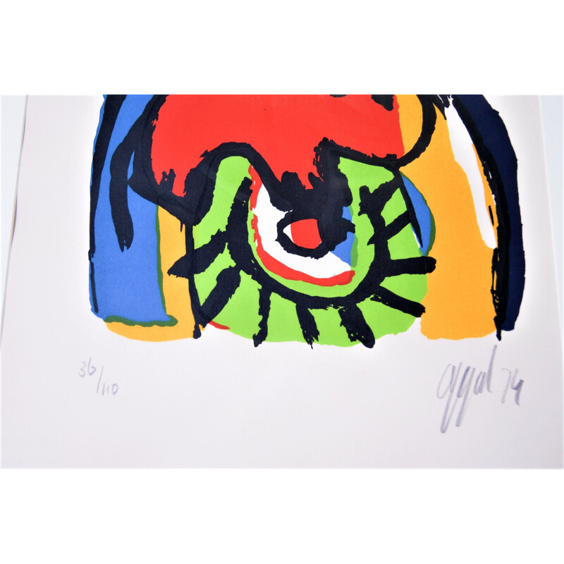 Vintage Silkscreen Handsigned 36110 Karel Appel 2006