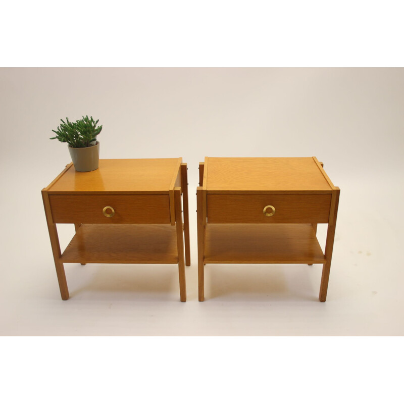 Vintage teak bedside tables Scandinavian 1960s