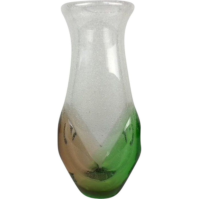 Vintage glazen vaas van Frantisek Spinar voor de Skrdlovice glasfabriek 1970