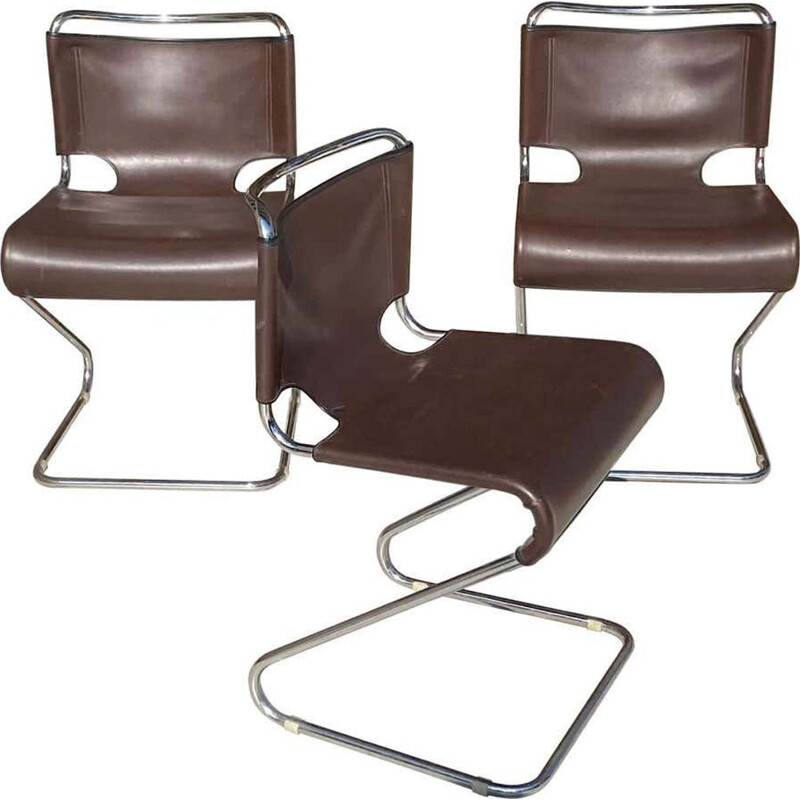 3 vintage chairs by Pascal Mourgue Steiner, Biscia model, 1970