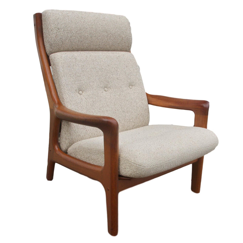 Mid Century Teak Armchair Loungechair Gustav Thams Vejen Upholstery Denmark 1960s