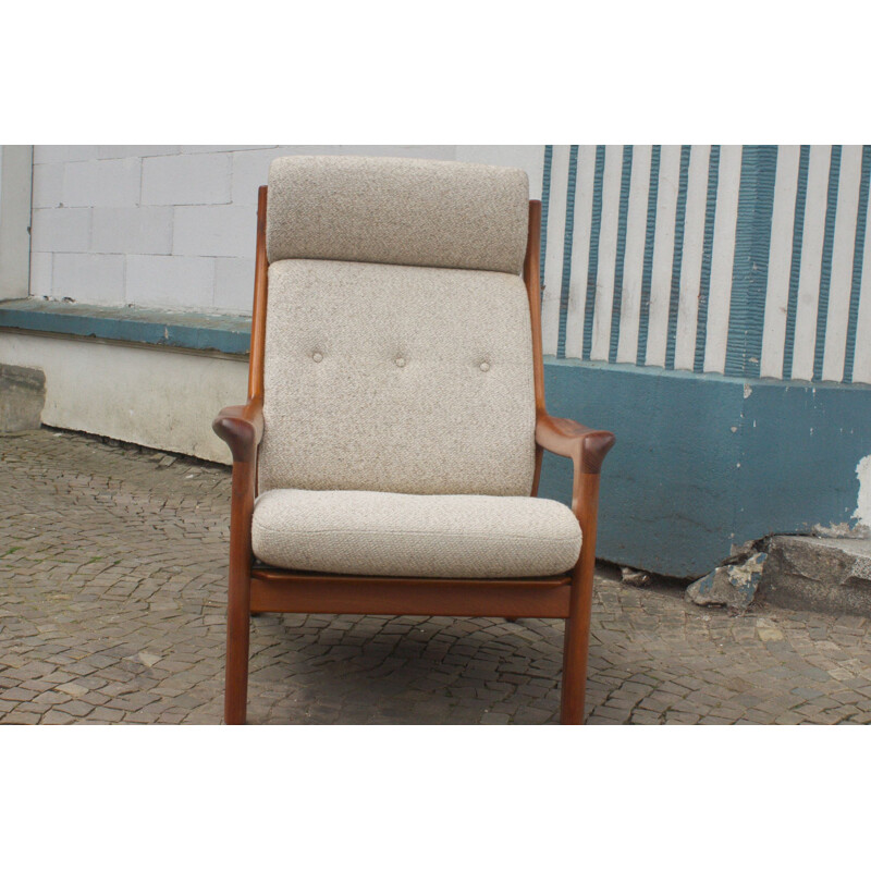 Mid Century Teak Armchair Loungechair Gustav Thams Vejen Upholstery Denmark 1960s