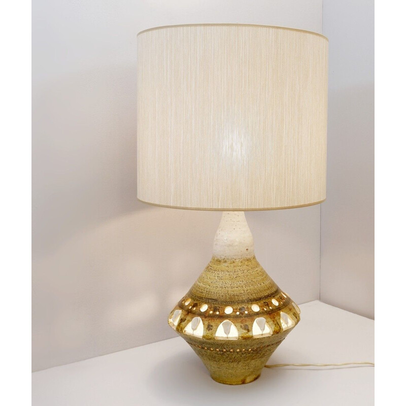 Vintage ceramic table lamp Georges Pelletier, France 1970