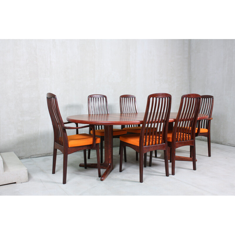 Set of 7 vintage Dining Table & Chairs Set from Svegards, Rosewood 1960s