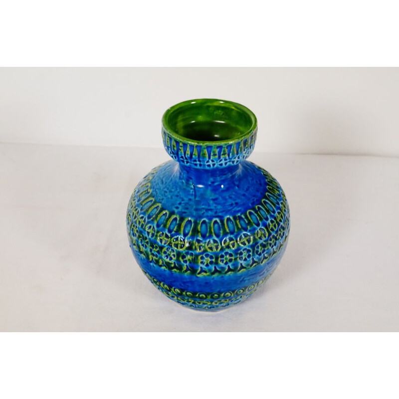 Vintage ceramic vase of shape 4811-19 Majolica Aldo Londi, Bitossi, Italy 1960