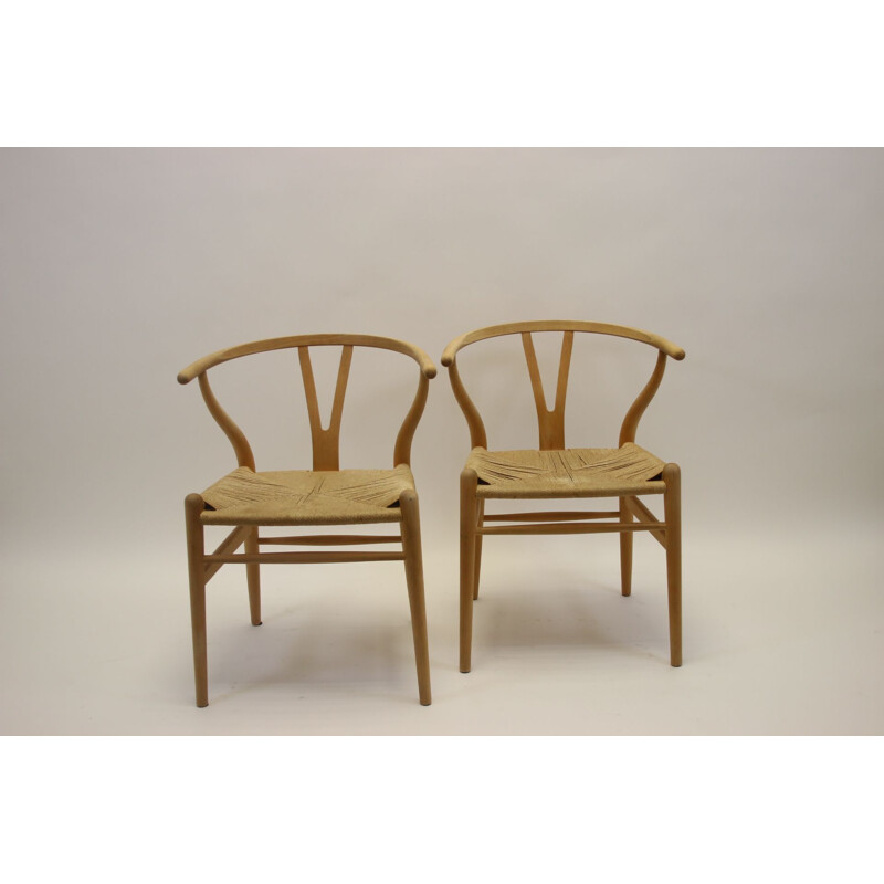 Vintage oak armchair CH 24, Hans Wegner Wishbone