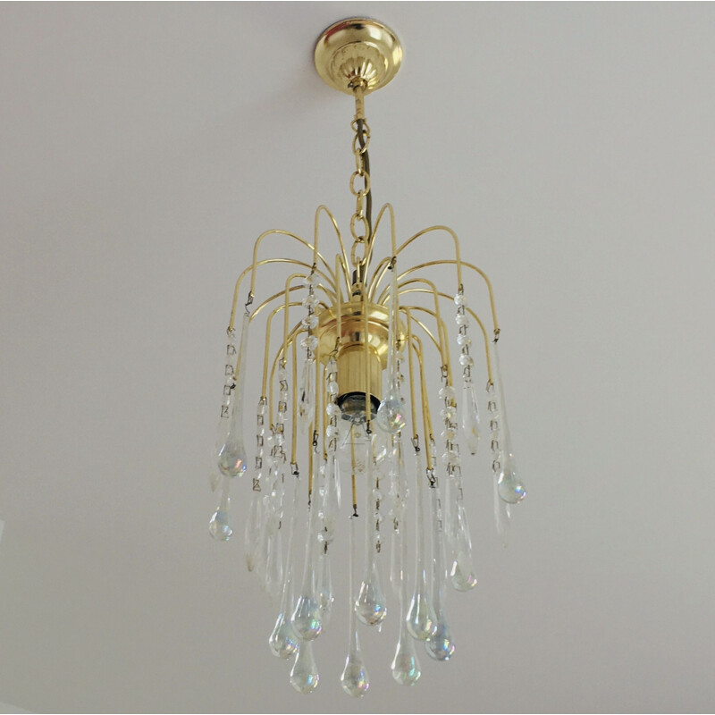 Vintage waterfall chandelier in Murano glass