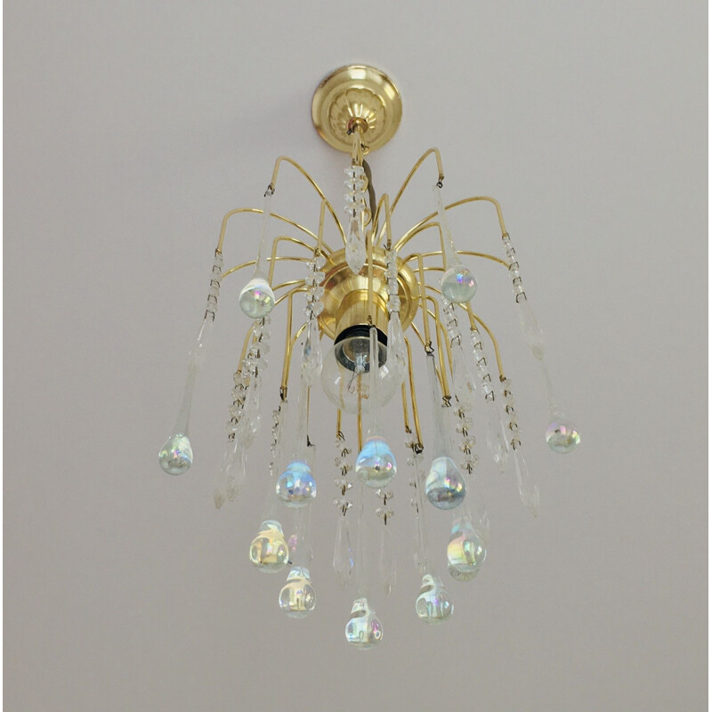 Vintage waterfall chandelier in Murano glass