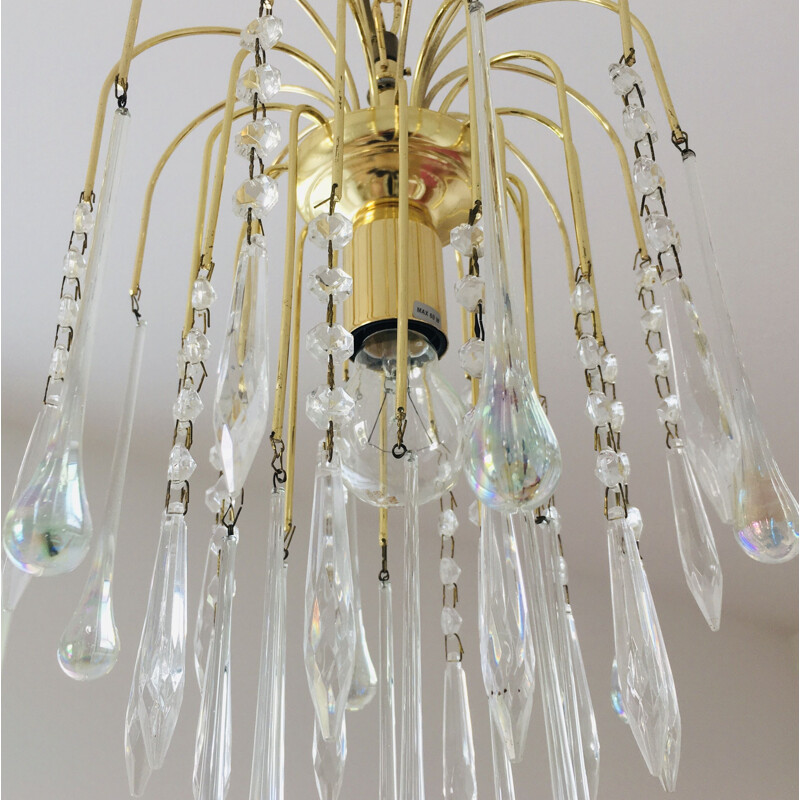Vintage waterfall chandelier in Murano glass