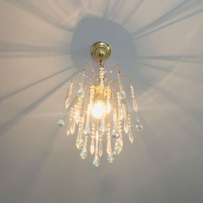 Vintage waterfall chandelier in Murano glass