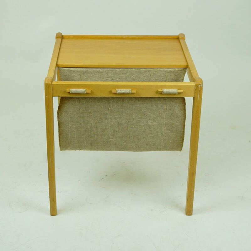 Vintage side table with integrated magazine rack by Brdr Furbo, Denmark