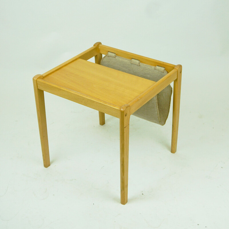 Vintage side table with integrated magazine rack by Brdr Furbo, Denmark