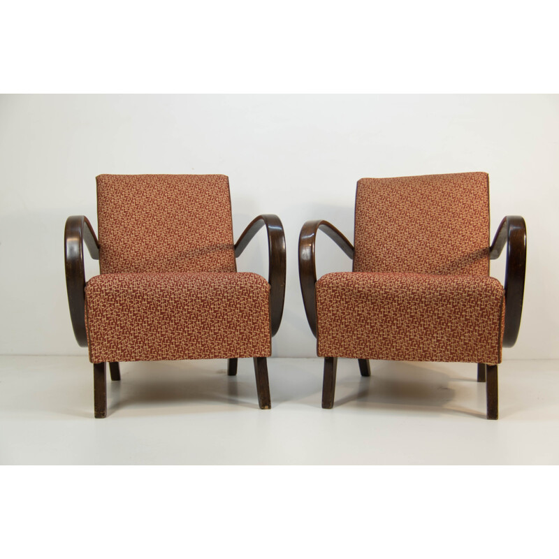 Paire de fauteuils vintage de Jindrich Halabala 1940