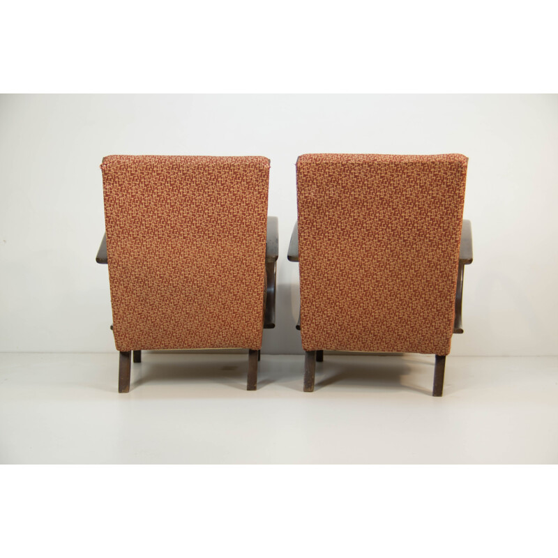 Pair of vintage armchairs Jindrich Halabala 1940