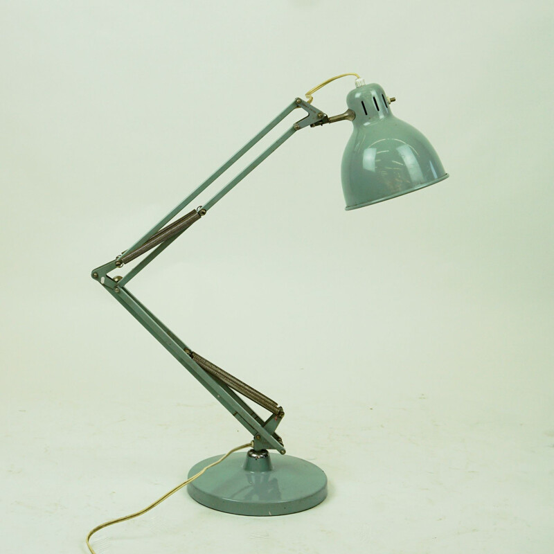 Vintage light blue table lamp by Jacobsen for Luxo Norway