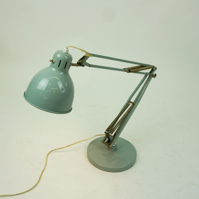 Vintage light blue table lamp by Jacobsen for Luxo Norway