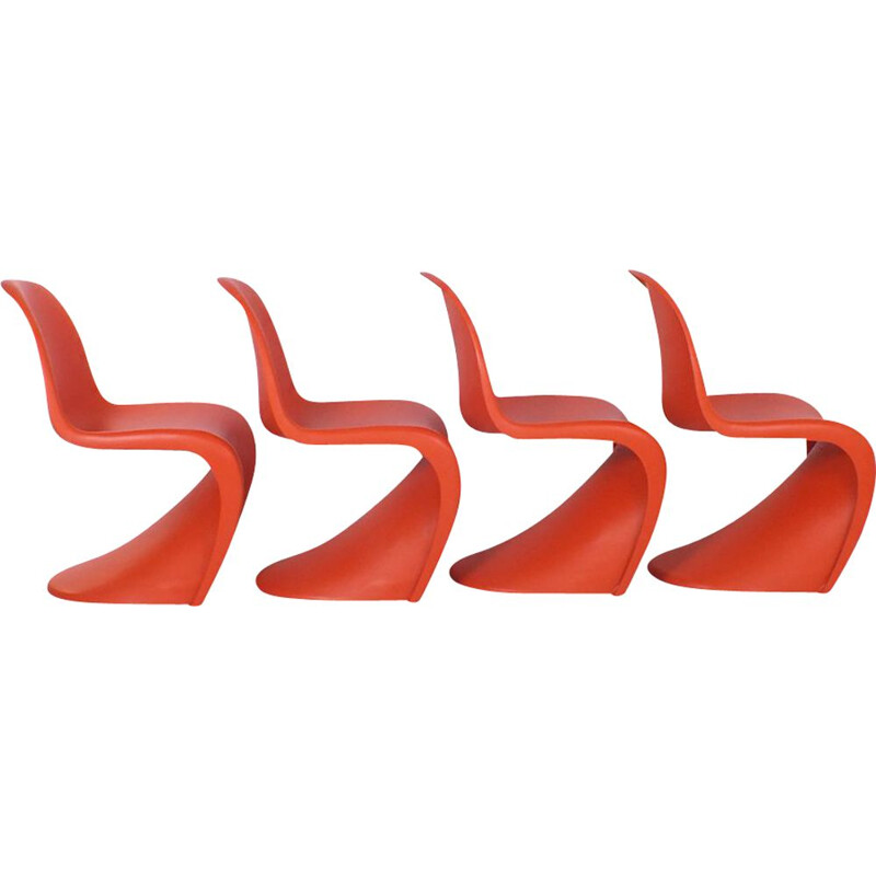 Set of 4 Vitra vintage chairs, Verner Panton, 1999