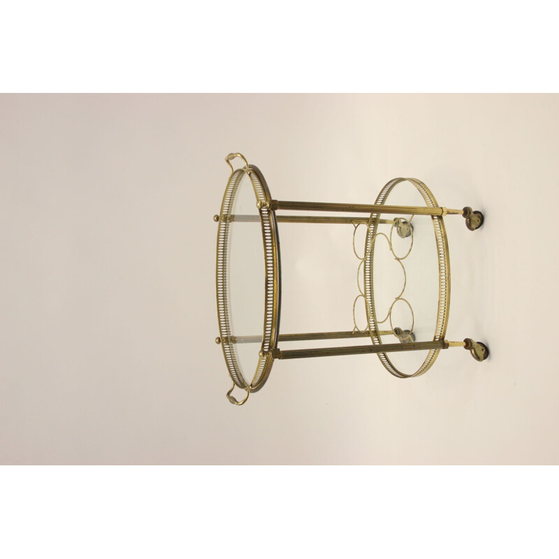 Vintage brass drinks trolley, Maison Jansen Paris 1950