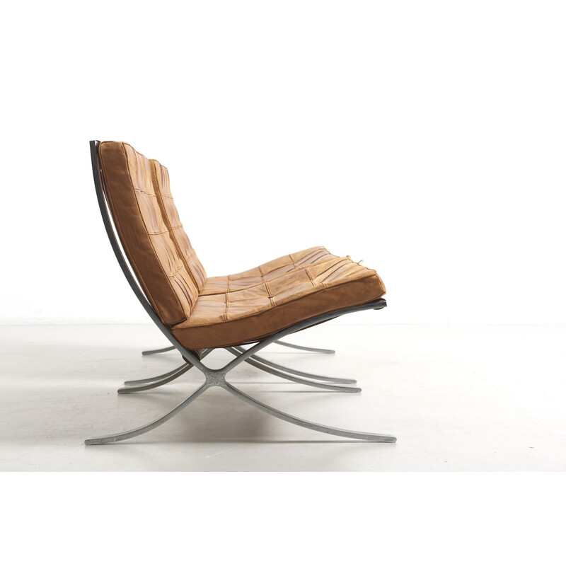 Paire de fauteuils vintage "Barcelona", Mies Van der Rohe, Knoll International, Allemagne 1960