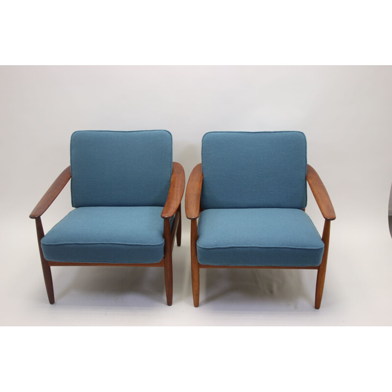 Pair of vintage armchairs by Hans Olsen Denmark 1960