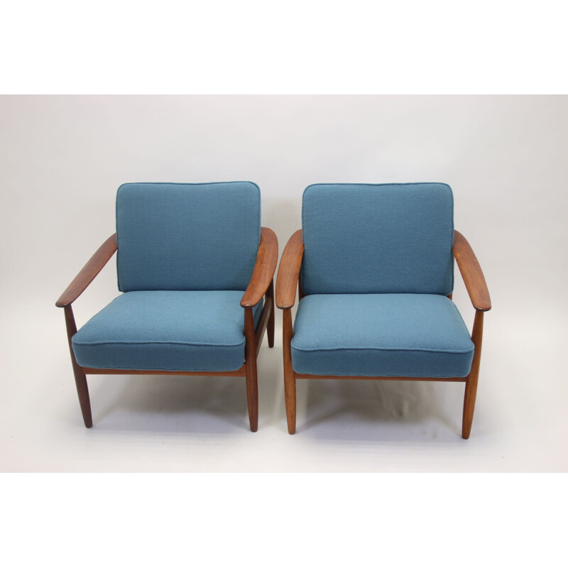 Pair of vintage armchairs by Hans Olsen Denmark 1960