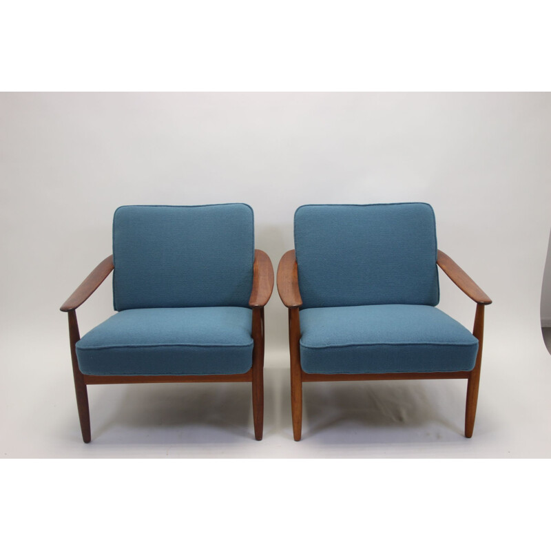 Pair of vintage armchairs by Hans Olsen Denmark 1960