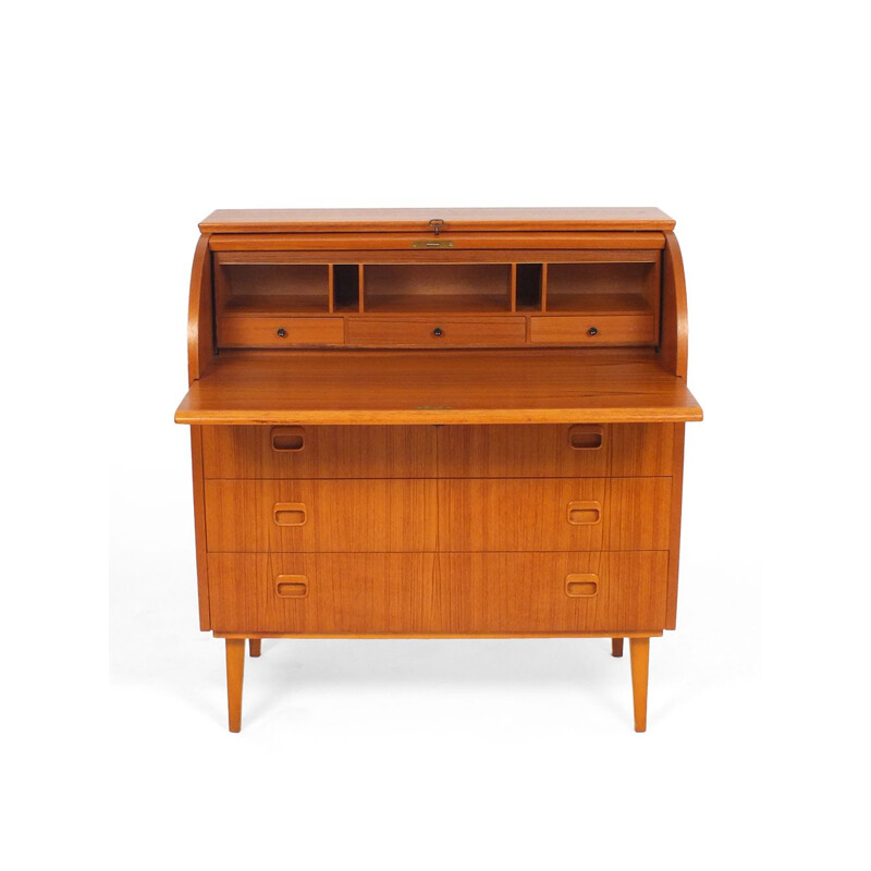 Vintage teak roller secretary, Egon Ostergaard