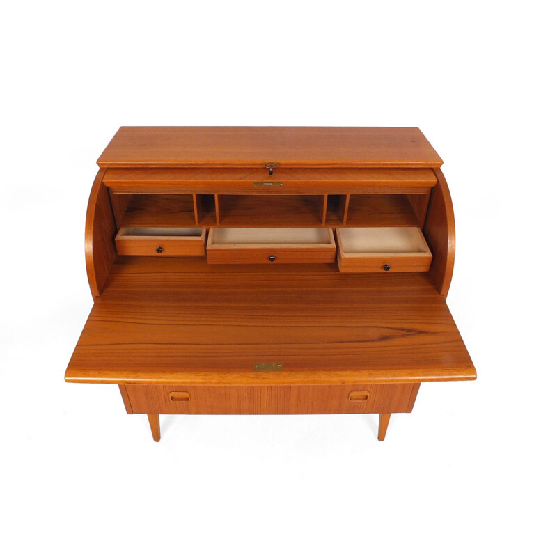 Vintage teak roller secretary, Egon Ostergaard