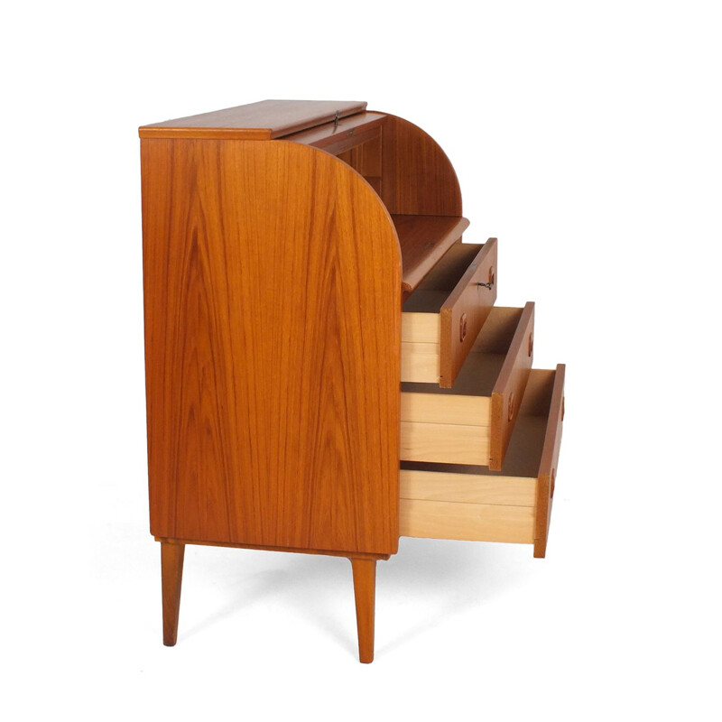 Vintage teak roller secretary, Egon Ostergaard