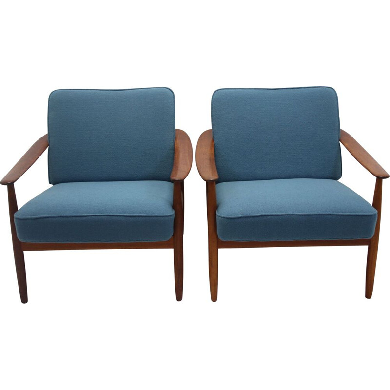 Pair of vintage armchairs by Hans Olsen Denmark 1960