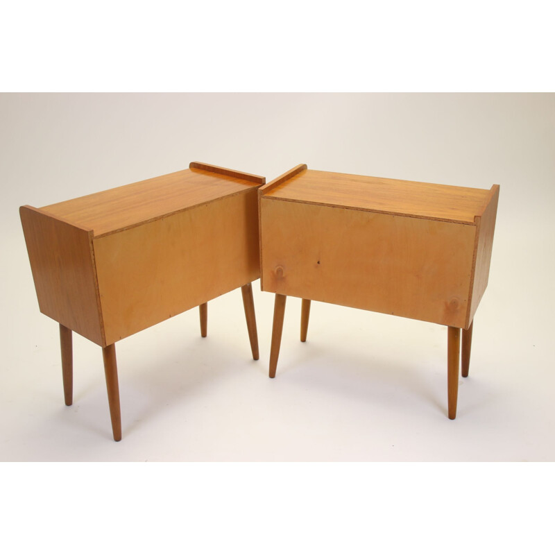 Paire de tables de chevet vintage avec tiroir, Danois 1960