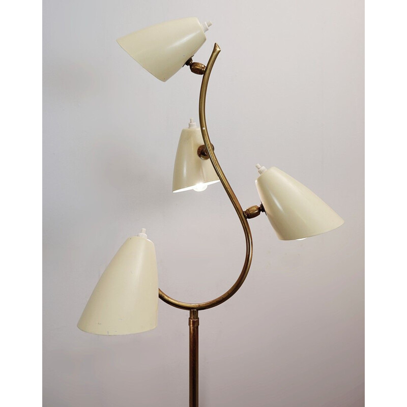 Vintage floor lamp with 4 shades, Italy 1950