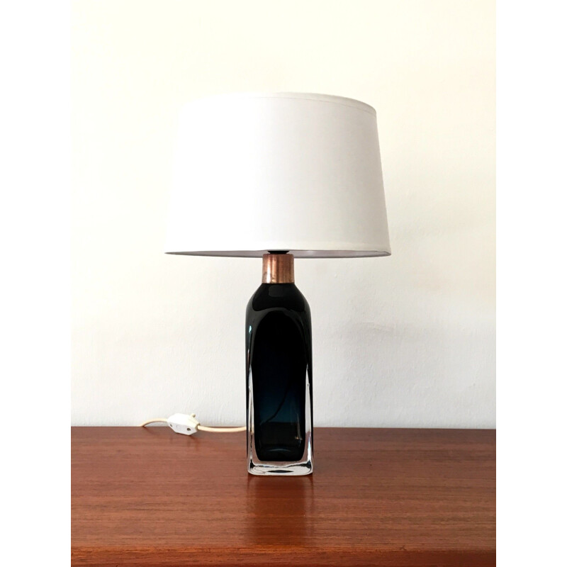 Lampe vintage en verre de Carl Fagerlund pour Orrefors 1960