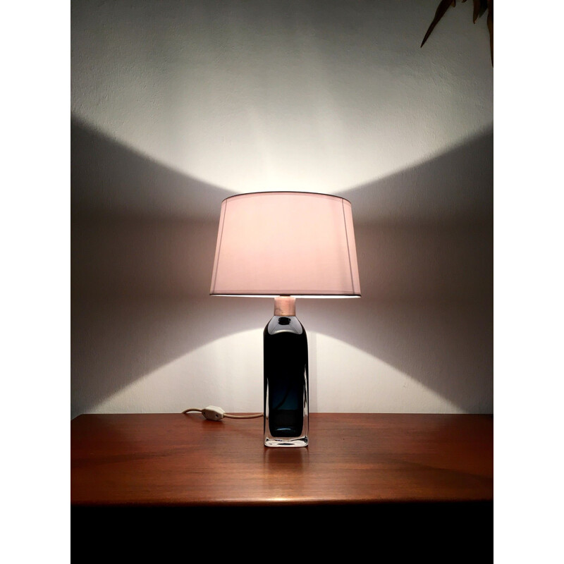 Lampe vintage en verre de Carl Fagerlund pour Orrefors 1960