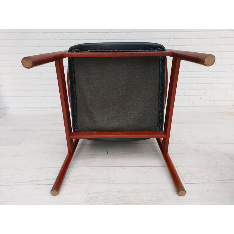 Vintage Sessel mit Teakholzhocker, Dänemark 1960