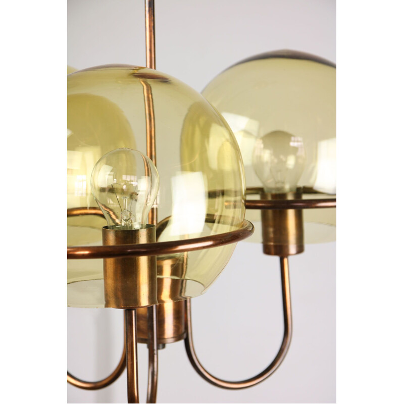 Candelabro de vidro vintage minimalista com globos