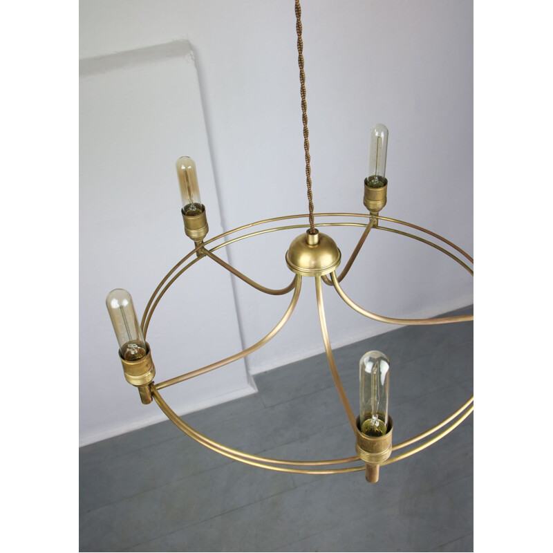 Vintage minimalist brass chandelier