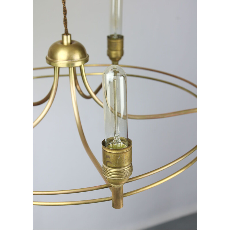 Vintage minimalist brass chandelier