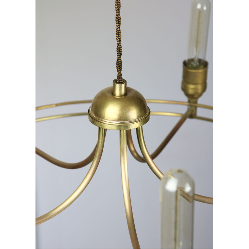 Vintage minimalist brass chandelier