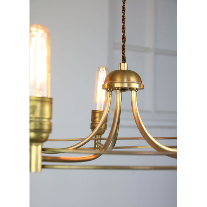 Vintage minimalist brass chandelier