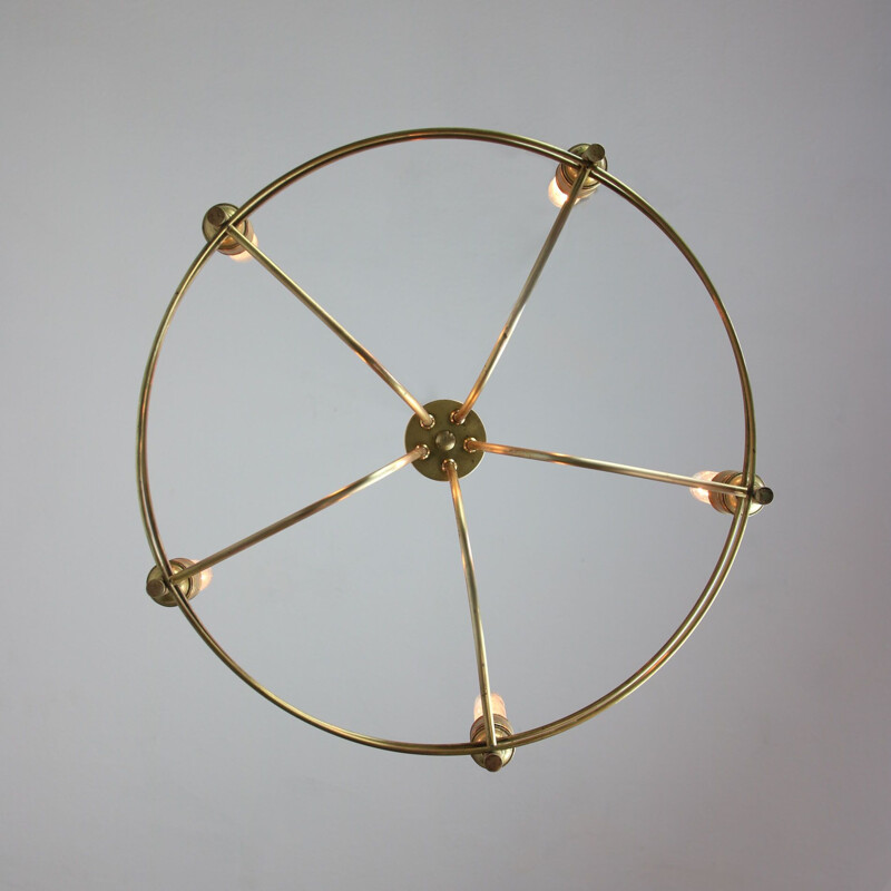 Vintage minimalist brass chandelier