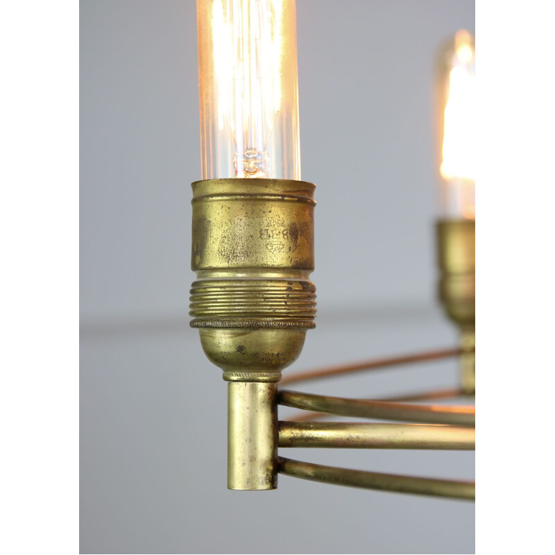 Vintage minimalist brass chandelier