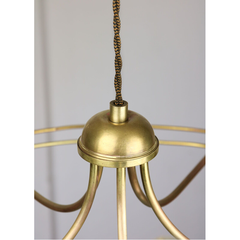 Vintage minimalist brass chandelier