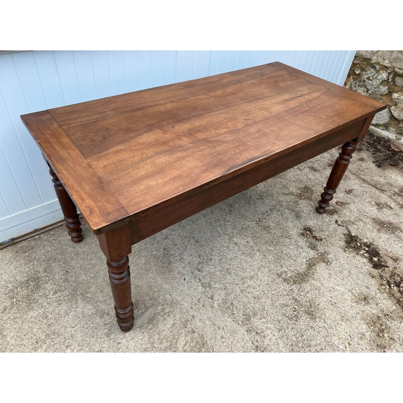 Vintage farm table in solid cherry wood