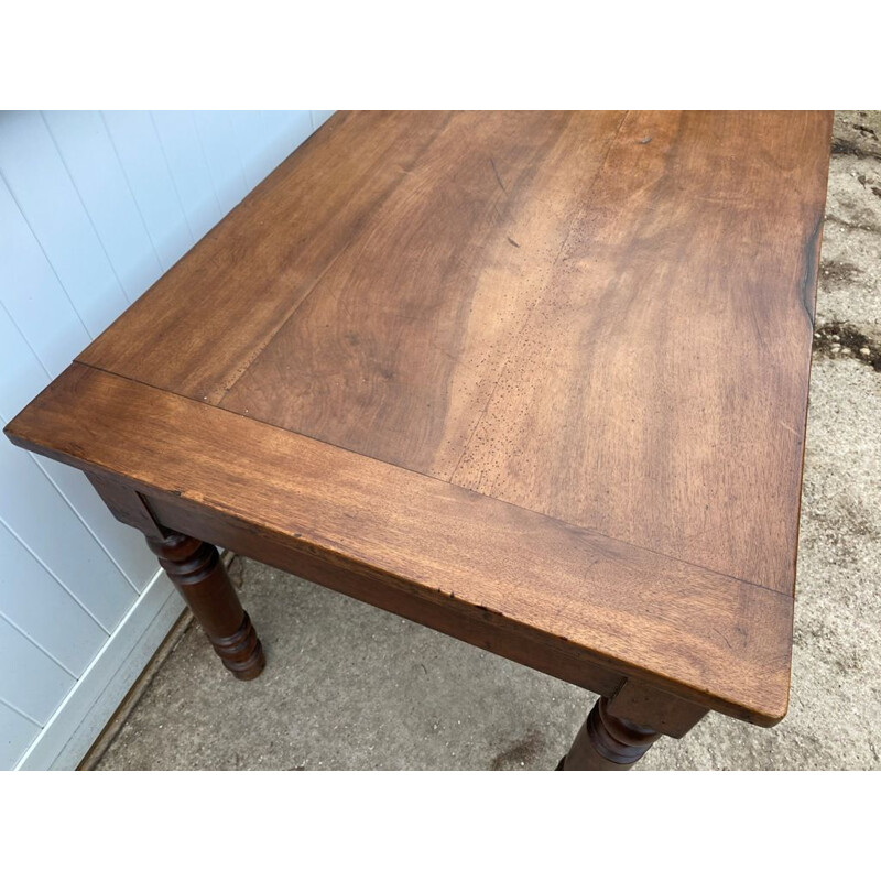 Vintage farm table in solid cherry wood