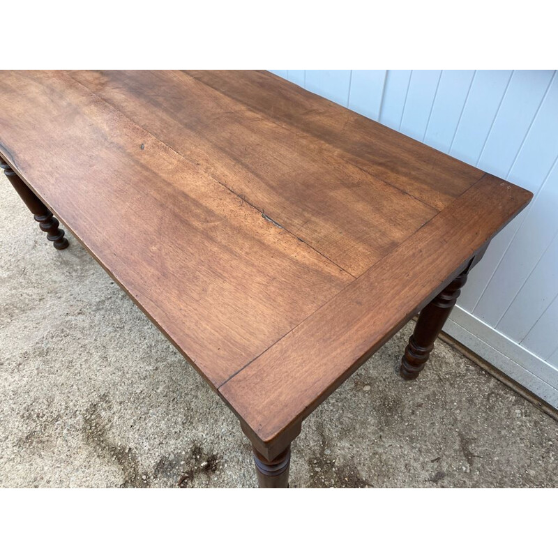 Vintage farm table in solid cherry wood