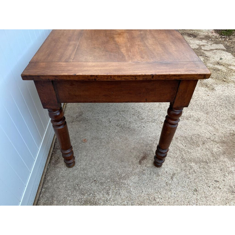 Vintage farm table in solid cherry wood