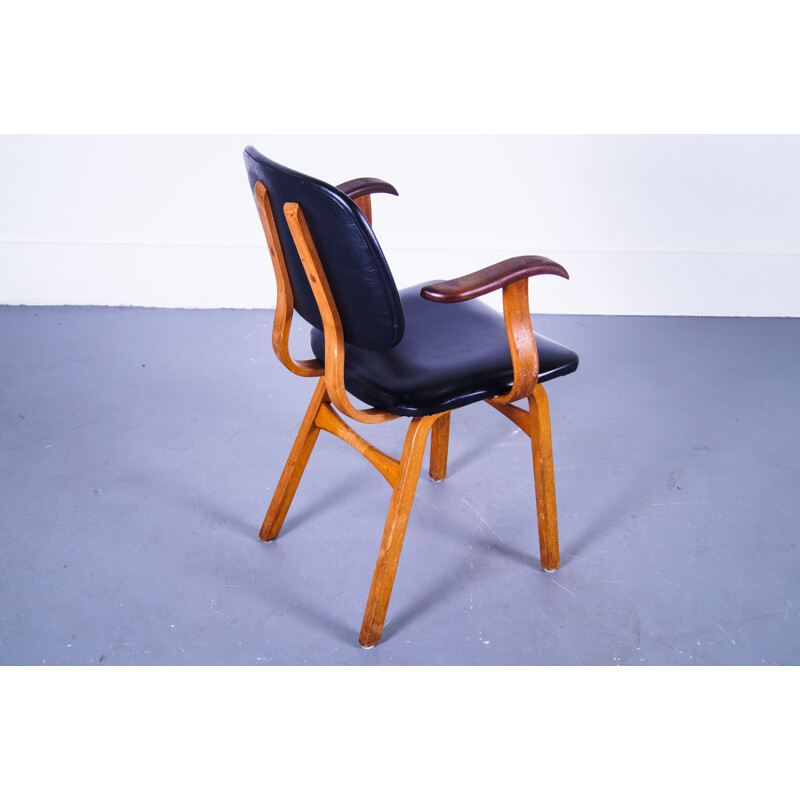 Chaise vintage en bois courbé de forme organique