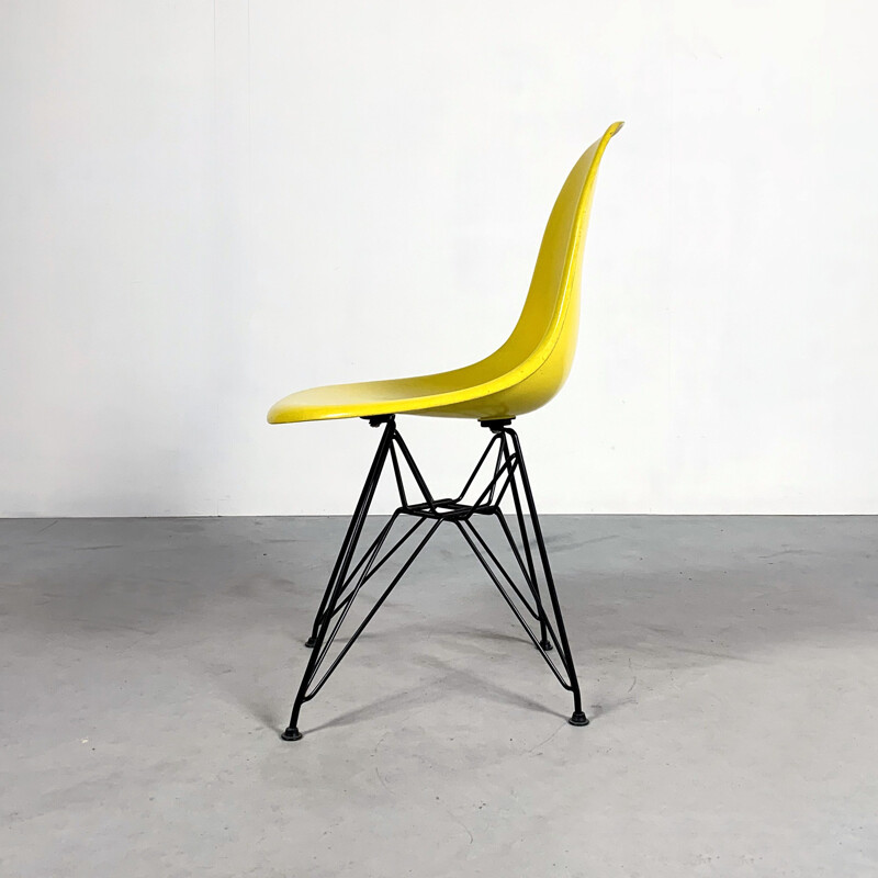 Vintage Yellow DSW Dining Chair by Charles & Ray Eames for Herman Miller, 1980s