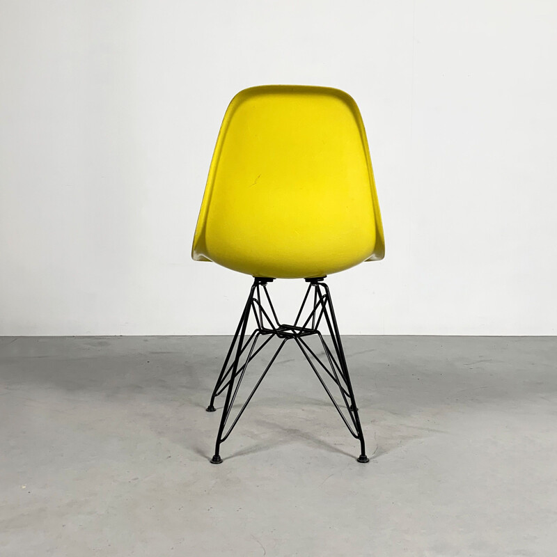 Vintage Yellow DSW Dining Chair by Charles & Ray Eames for Herman Miller, 1980s